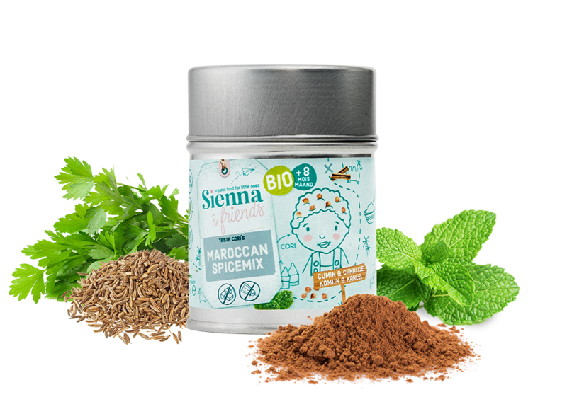 MAROKKANSK KRYDDERIBLANDING – INGEN TILFØJET SALT – INGEN TILSÆTNING – 38G – FRA 8 MÅNEDER