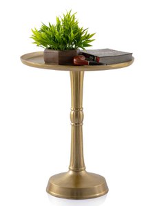 Side table metal around Γ 44x53 cm decotically noble or gold with design midfoot aluminum