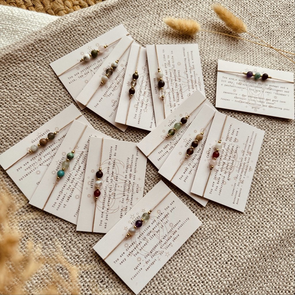 Ganze Sammlung von Edelsteinarmbändern Konstellationen