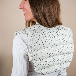 Spelled pillow for neck made of cotton - dots green