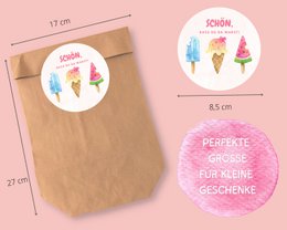 IJszakjes met sticker - cadeauzakje voor ijsjes voor kinderverjaardagsfeestjes