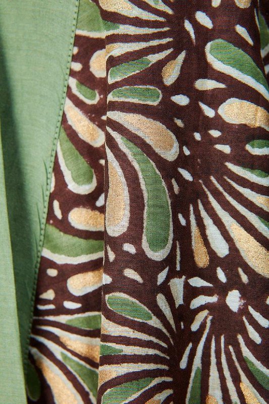 Kimono 'Cioccolato' - Cioccolato, Oliva e Oro