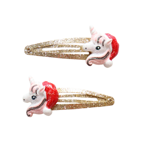 Haarclips met kerstthema - Kersteenhoorns