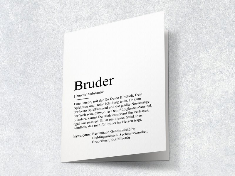 Definition "brother" greeting card