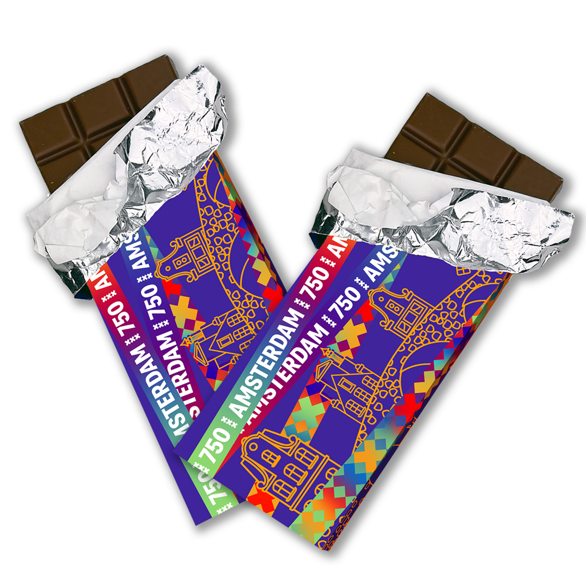 Socola chocolade 100 gram tabletten Amsterdam 750 "ASSORTI" (5x4pcs)