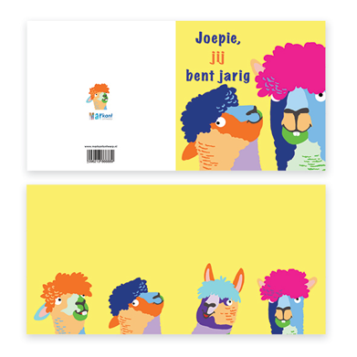 Verjaardagskaart | Joepie jij bent jarig | alpaca