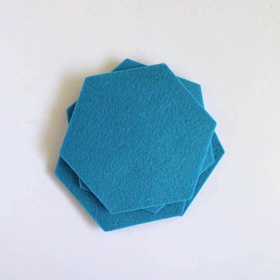 Felt Coasters - Hexagon - set of 4