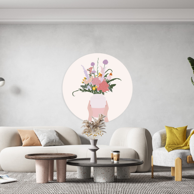 Muurcirkel 'Blomster'