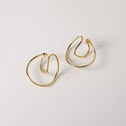 Ear Cuff con linea fluida geometrica 3D: un paio