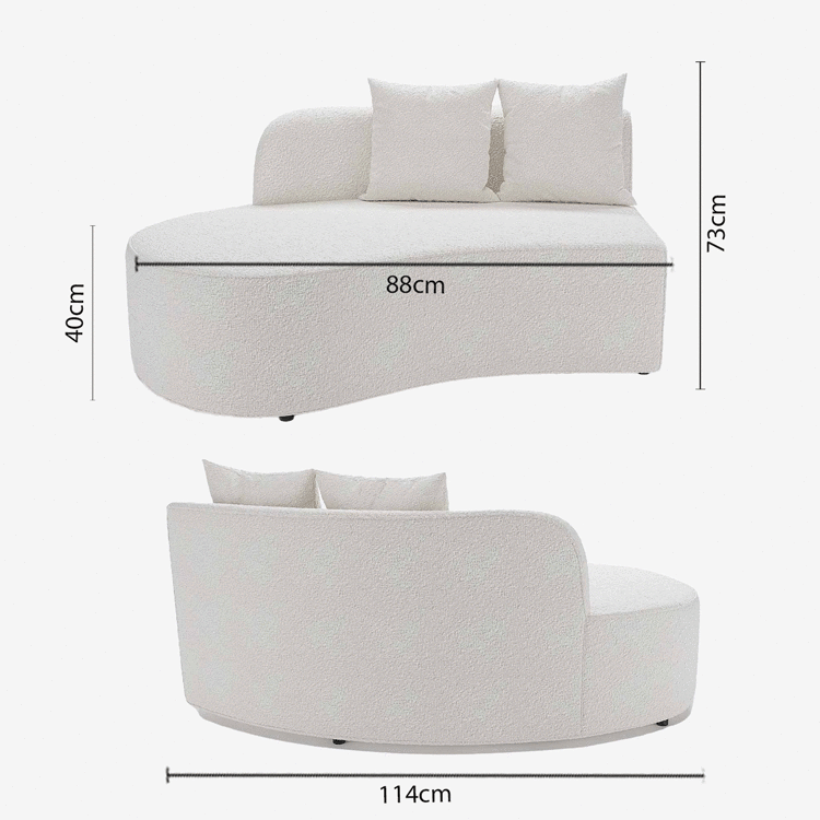 Sofa module – Alba white terry corner chair