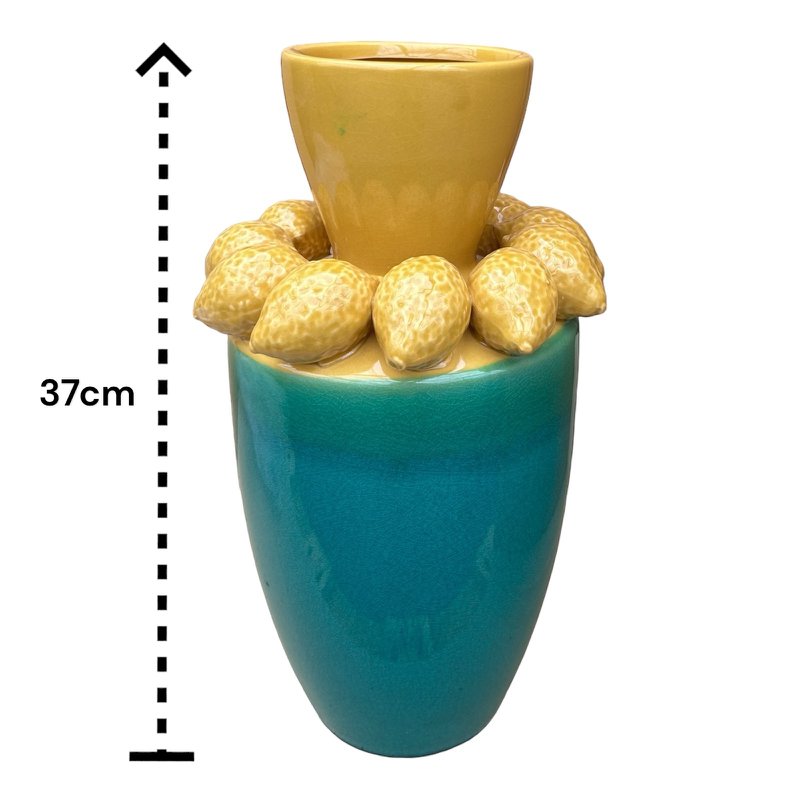 Silk Flowers with Lemon Juice Vase H：37cm