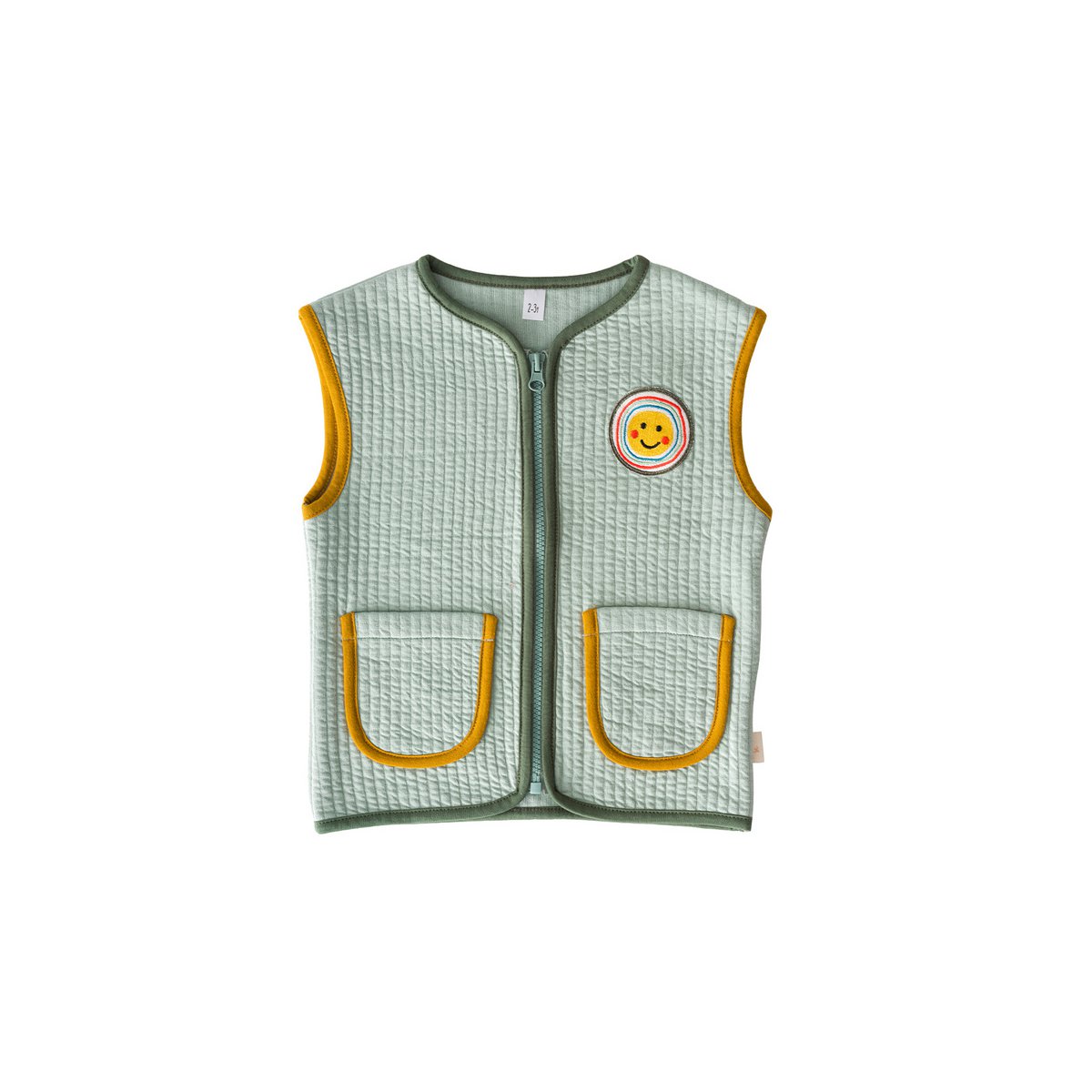 Contrast Binded Quilted Vest - Mint