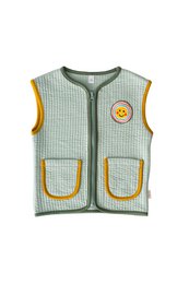 Contrast Binded Quilted Vest - Mint