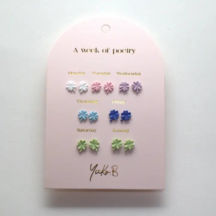 Box of 7 Earrings — Chance Poetry Week - English