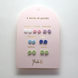 Box of 7 Earrings — Chance Poetry Week - English