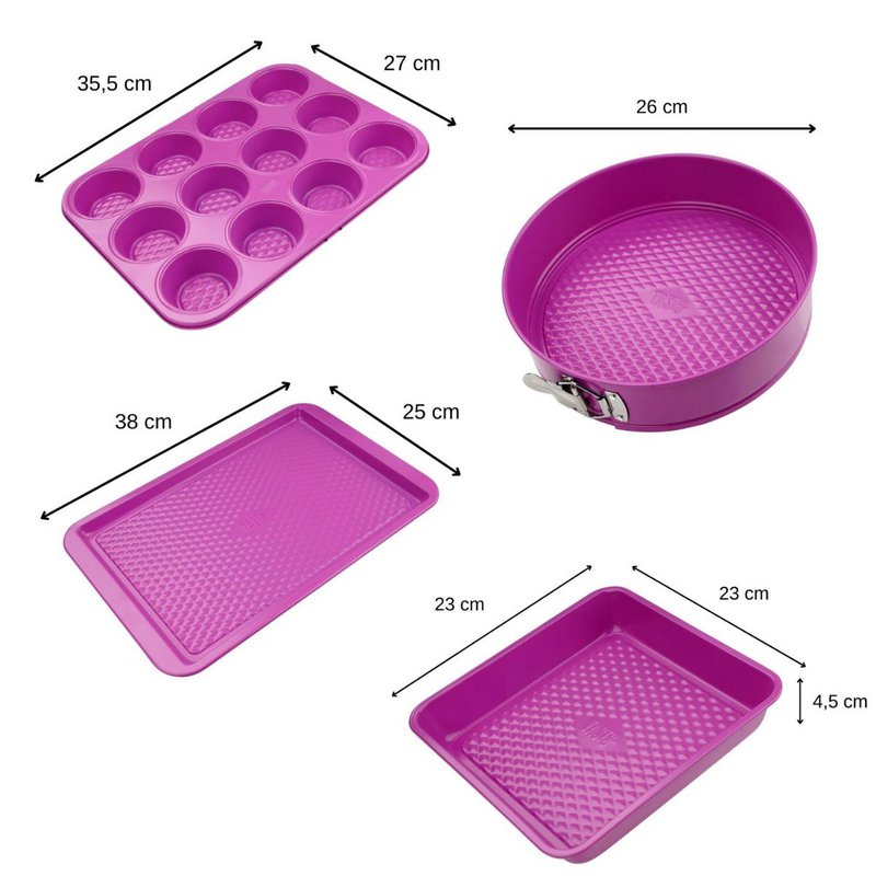 Sæt med 4 fuchsia Tasty Patisserie forme