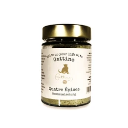  A blend of four aromatic spices, including cumin, coriander, fennel, and caraway, in a fine powder form. The spice mix has an earthy, warm, and slightly sweet flavor profile, suitable for seasoning a variety of savory dishes.