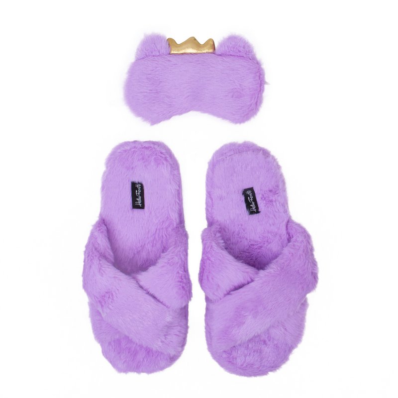 SLIPPERS AND FACEMASK PURPLE HF