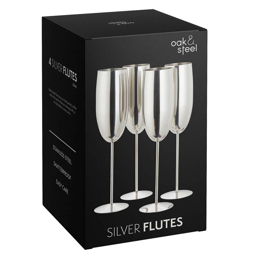 Champagne Flute Silver 4x28.5cl