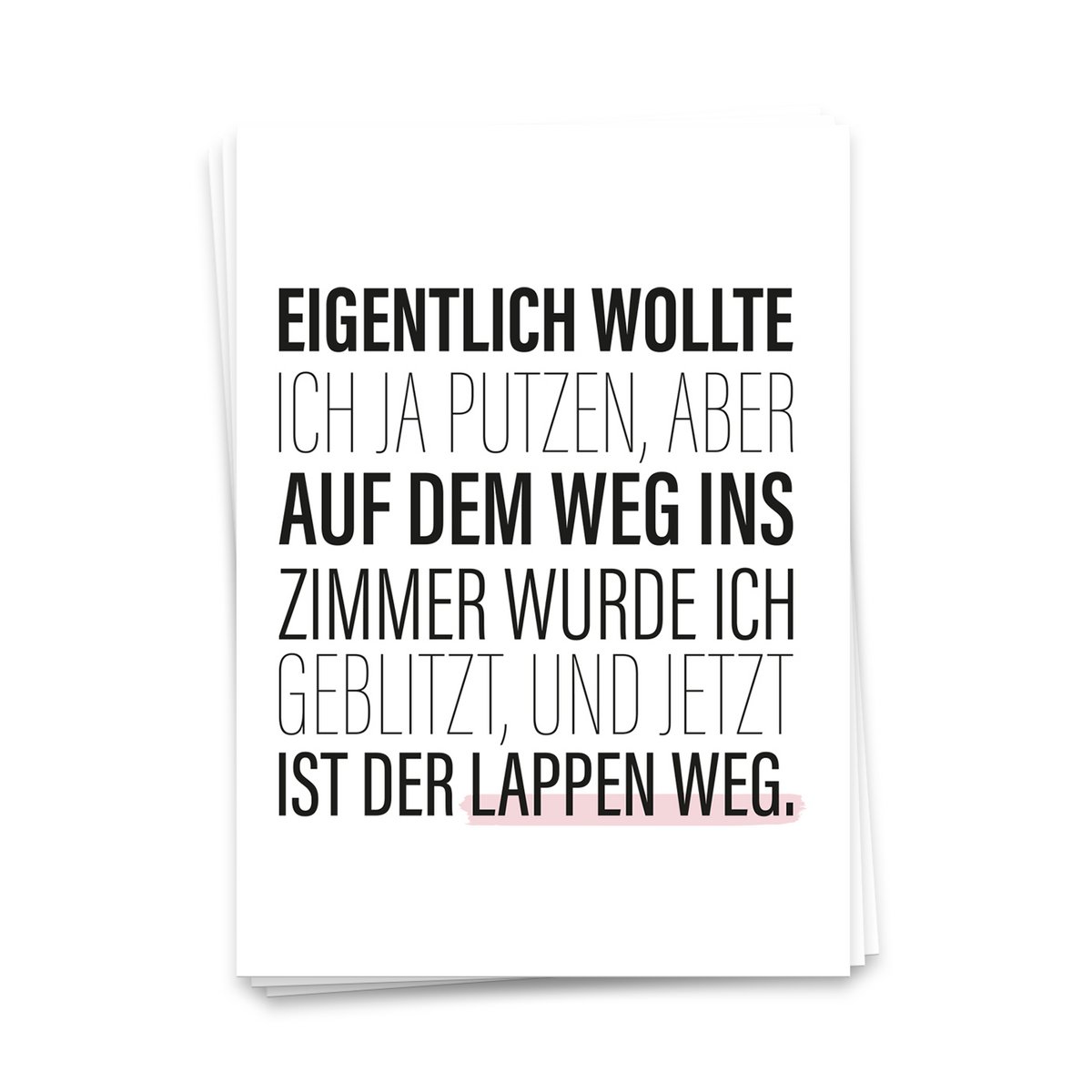Eigentlich wollte ich ja putzen - Postkarte 10er Set