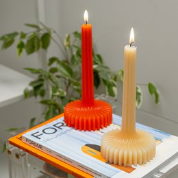 ORANGE TALL DECORATIVE CANDLE HF