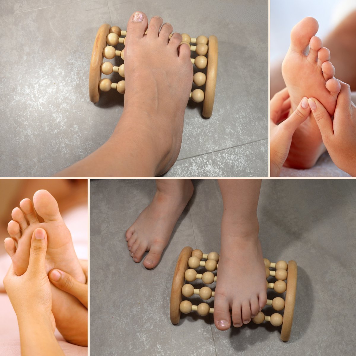 Wooden Foot Massager - Lymphatic Drainage and Relaxation Massage Roller – Discreet and Convenient