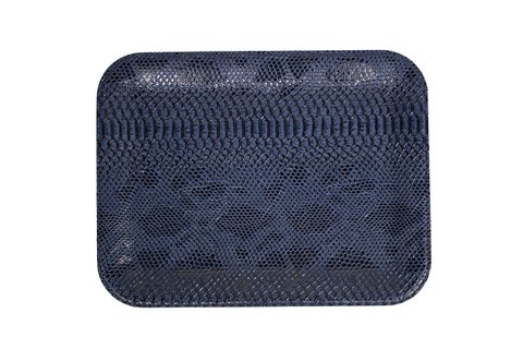 Dienblad plat klein kunstleer reptiel donkerblauw