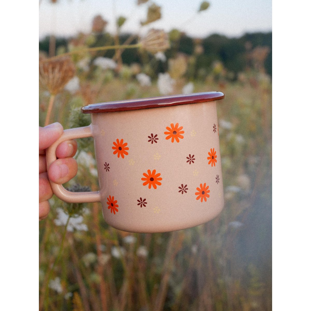 Mug émaillé je t'aime beige