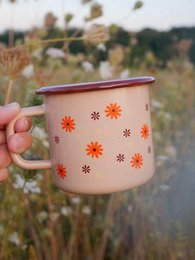 Mug émaillé je t'aime beige