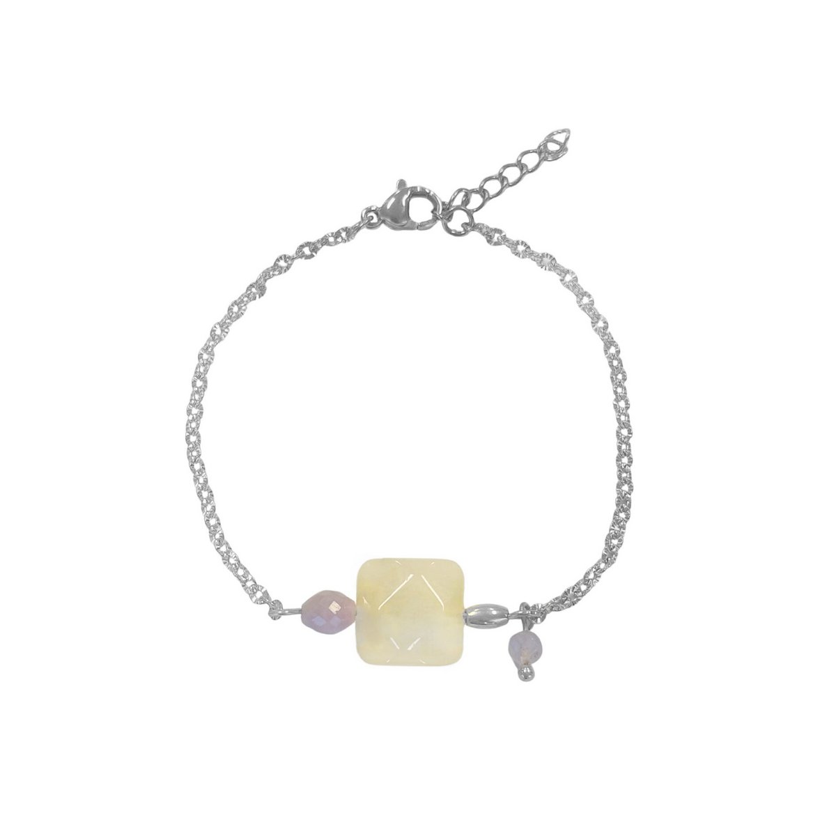 Jade- und Kunzit-Armband – Silber