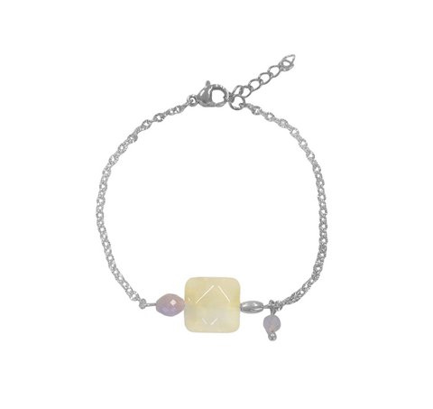 Jade- und Kunzit-Armband – Silber