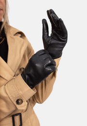 LIZ - Haarschaf Lederhandschuhe mit Kaschmir - Wolle Fütterung - Touchscreenfunktion