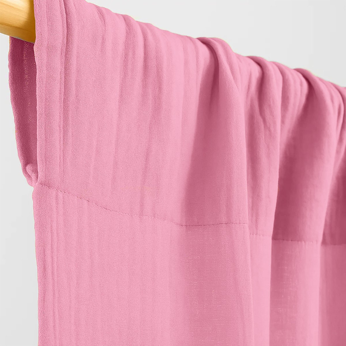 Cortinas de gasa de algodón orgánico rosa
