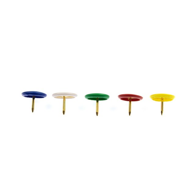 Thumbtacks Kangaro assorted hood brass plastic box 120 pcs