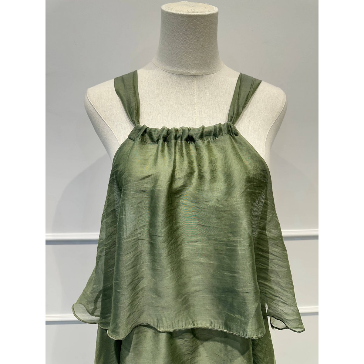 Robe à Volants à Bretelles et Nœud Déco - LYOCELL - 7746