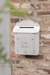 Letterbox 26x10x35 cm graue Eisenblüten Wandbriefbox
