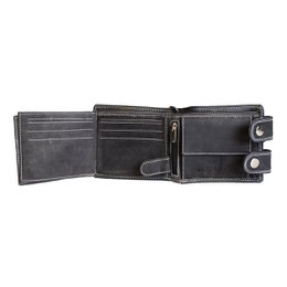 Leather Women's Wallet With Chain Black - Leather Men's Wallet With Chain Black