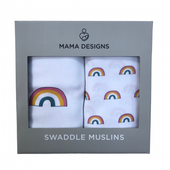Muslin Swaddles - Rainbow - 2 pack