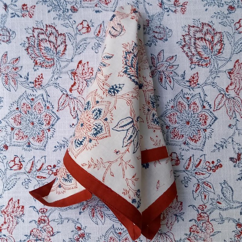 Servilleta 'Flor' Rojo/Azul