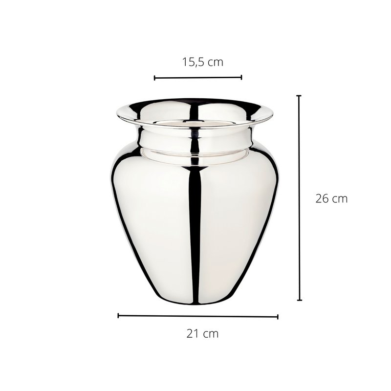 EDZARD Vase Antonia, kraftig sølvbelagt, højde 26 cm, diameter 23 cm, åbningsdiameter 15 cm