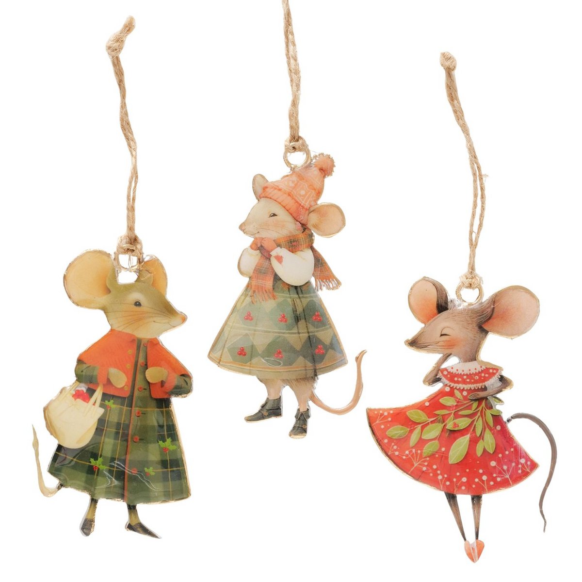 Boltze Home Kersthanger Mouse 6.5x10.3CM