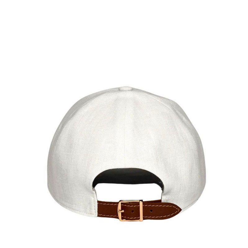 Hvid linned baseballkasket | Ren minimalistisk hætte | Sommer essentiel