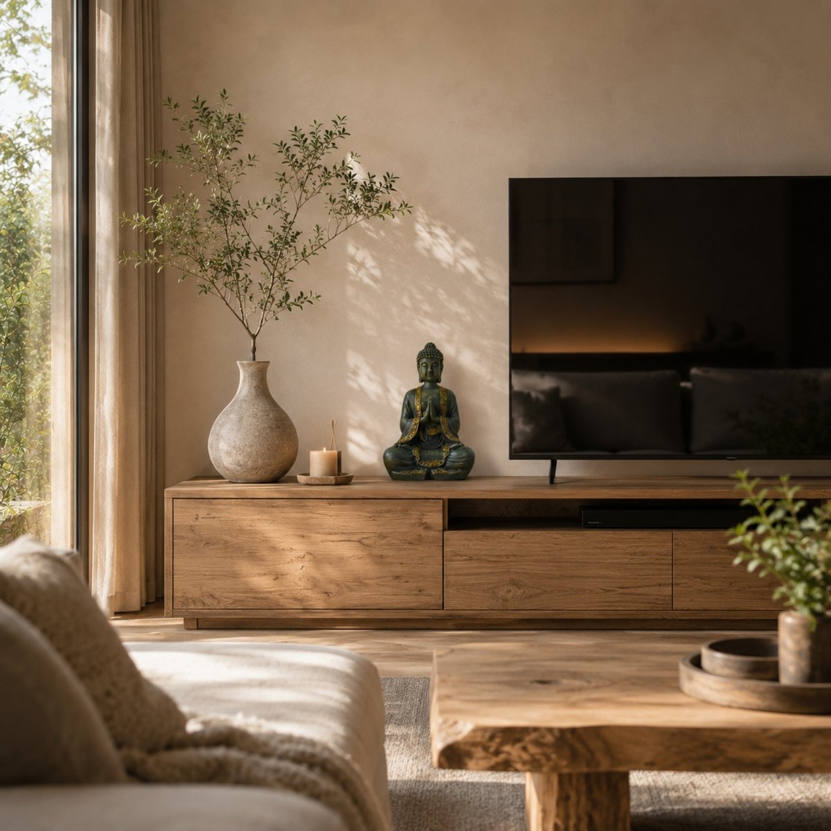 Gran estatua Buda Meditación-Decoración de Zen y Feng Shui-Broing una atmósfera espiritual y relajante a su estatua de interiores.