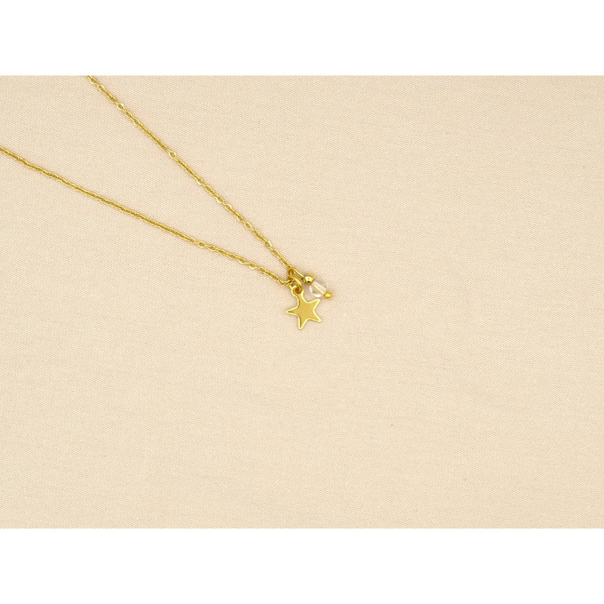Ketting rock, ster en berg kristal, zilver of goud stainless steel