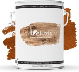 Veluxis® Hochwertige Holzlasur für Innen und Außen - 2,5 Liter, seidenglänzend, lösemittelfrei und UV-stabil, wetterfest - Made in Germany (Kiefer)