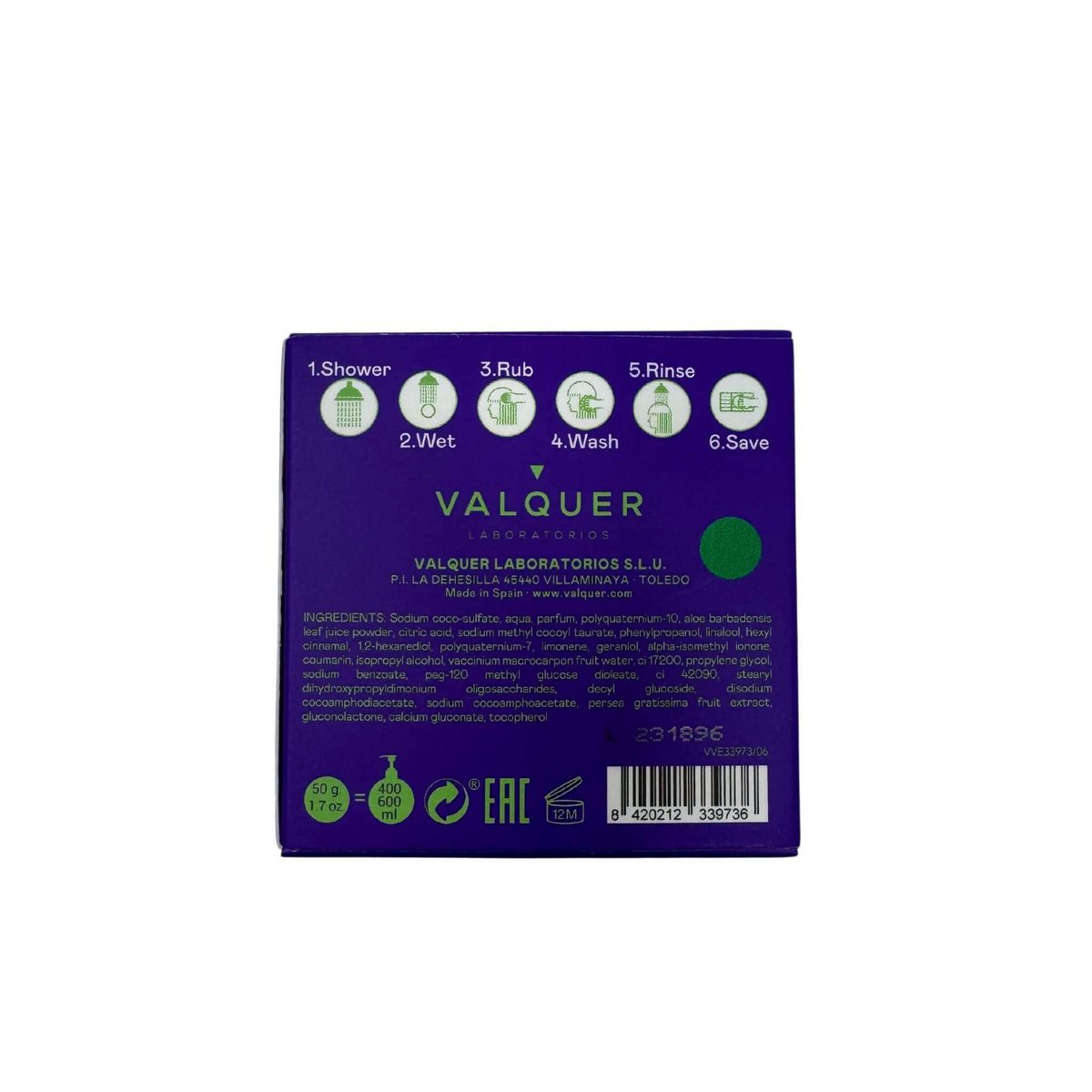 Shampoo Solido Luxe con estratto di Mirtillo e Avocado - 50 g