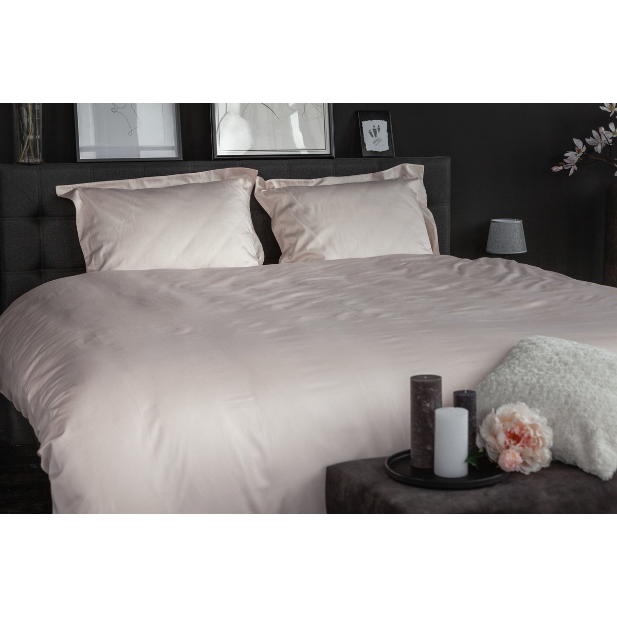 100% Cotton Satin Duvet Cover Set Blush