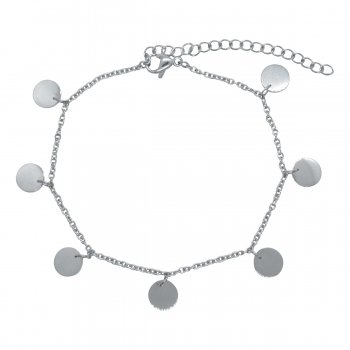 Armband met 7 roestvrijstalen plaatjes, rosé