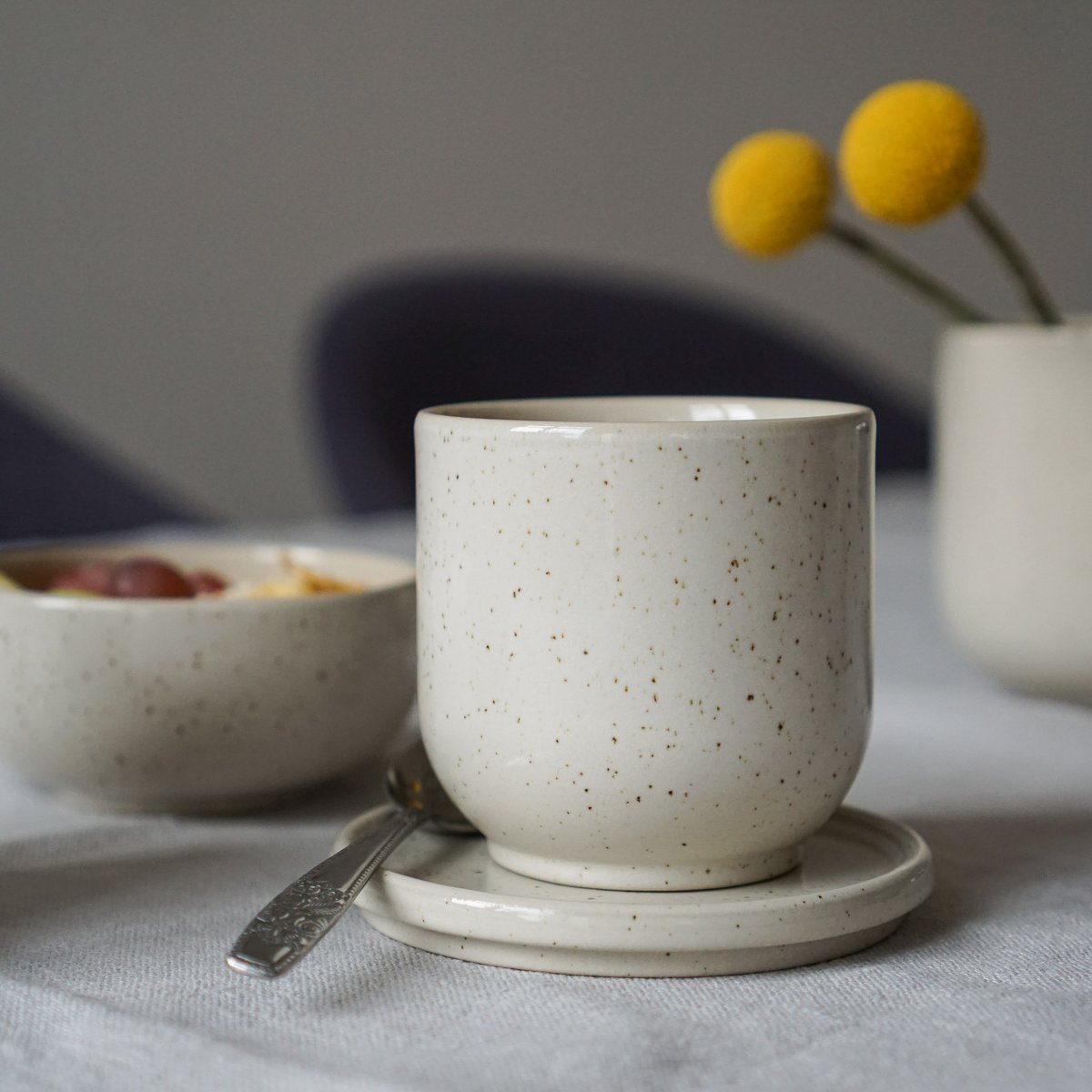 Hollyhock mug - sand & speckles - 200 ml
