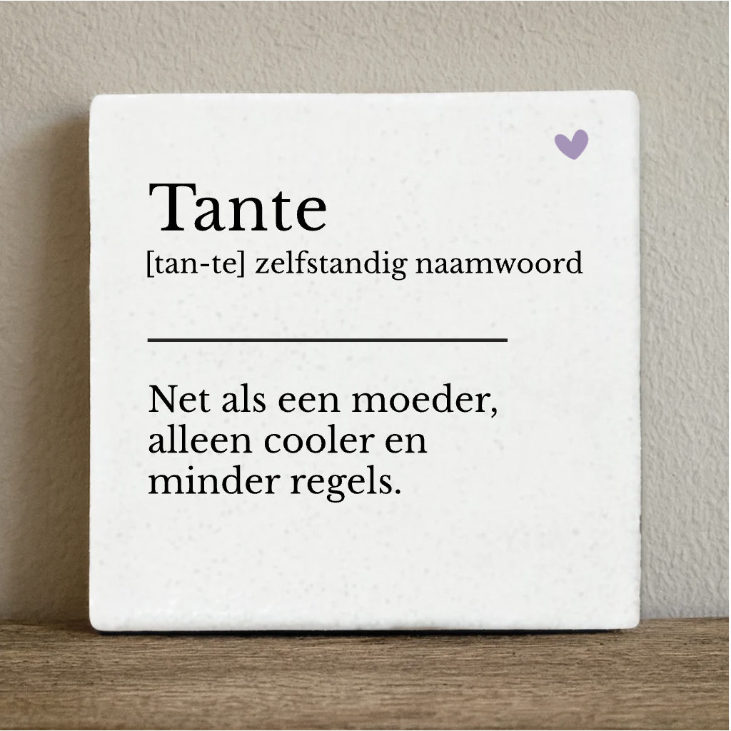 Tegeltje tante - 10x10 cm